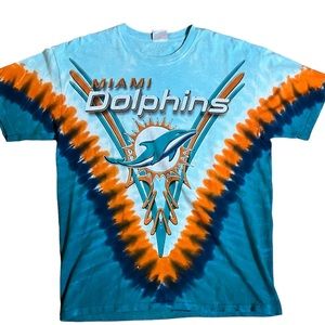 Early 2000’s Miami Dolphins tie dye Tshirt size Large